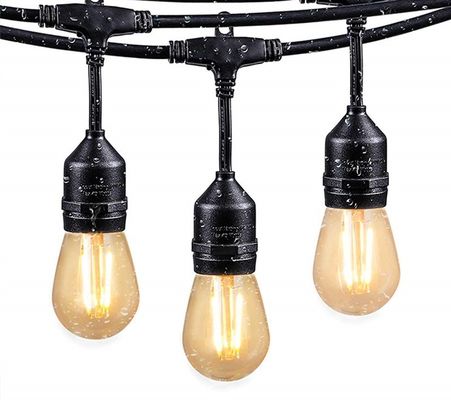 12 głowicowych żarówek LED S14, 24 FT zewnętrznych lampek łańcuchowych